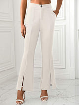 Slit Flare Pants with Pockets - Trendsi - Flyclothing LLC