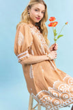 Umgee Paisley Mandala Print Babydoll Dress - Trendsi - Flyclothing LLC