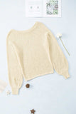 Openwork Boat Neck Raglan Sleeve Knit Top - Trendsi - Flyclothing LLC