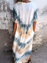 Full Size Pocketed Tie-Dye Short Sleeve Dress - Trendsi - Flyclothing LLC