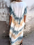 Full Size Pocketed Tie-Dye Short Sleeve Dress - Trendsi - Flyclothing LLC
