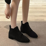 Point Toe Block Heels Boots - Trendsi - Flyclothing LLC