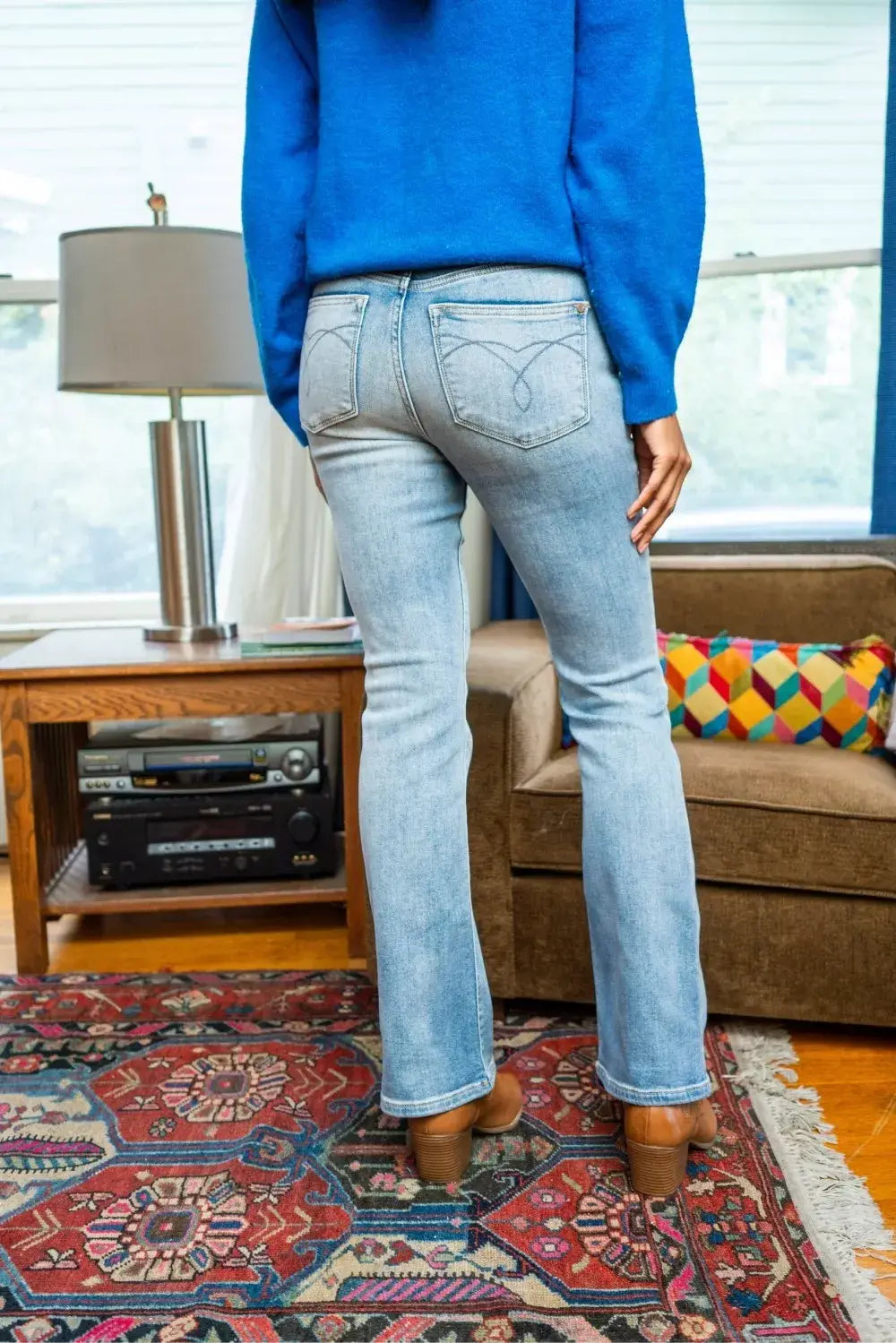 Judy Blue Mid Rise Thermal Bootcut Jeans - Trendsi - Flyclothing LLC
