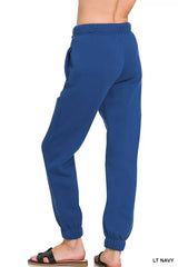 Zenana Fleece Drawstring Joggers With Pocket - Trendsi - Flyclothing LLC
