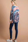 BiBi Tie Dye Deep V-Neck Top with Lace Up Front - Trendsi - Flyclothing LLC