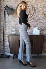 Heimish Full Size Plaid Flare Pants with Wide Waist Band Plus Size - Trendsi - Flyclothing LLC