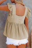 Full Size Ruffled Square Neck Cap Sleeve Blouse - Trendsi - Flyclothing LLC