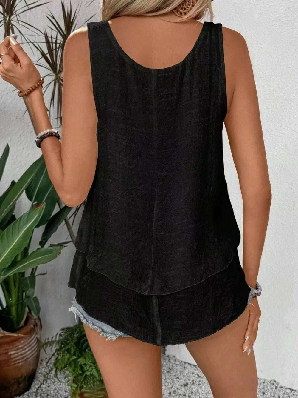 Wide Strap Layered Tank - Trendsi - Flyclothing LLC