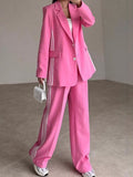 Side Striped Long Sleeve Blazer and Pants Set - Trendsi