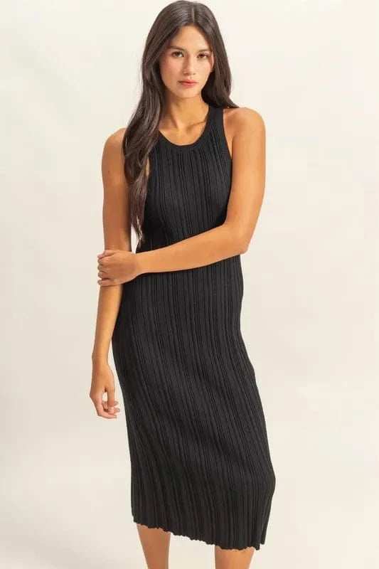 HYFVE Round Neck Bodycon Ribbed Knit Dress - Trendsi - Flyclothing LLC