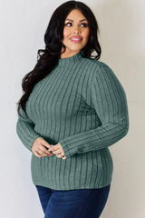 Basic Bae Full Size Ribbed Mock Neck Long Sleeve T-Shirt - ShopBasicbae - Flyclothing LLC