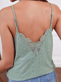 Eyelet Lace Detail V-Neck Cami - Trendsi - Flyclothing LLC