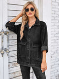 Button Up Long Sleeve Denim Jacket - Trendsi - Flyclothing LLC