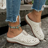 Round Toe Cutout Slip-Ons - Trendsi - Flyclothing LLC