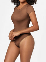Full Size Round Neck Short Sleeve Bodysuit - Trendsi - Flyclothing LLC