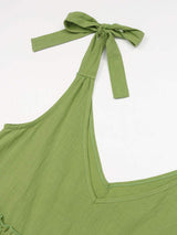 Tiered Frill V-Neck Sleeveless Dress - Trendsi - Flyclothing LLC
