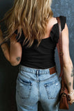 Ruffled Round Neck Tank - Trendsi - Flyclothing LLC