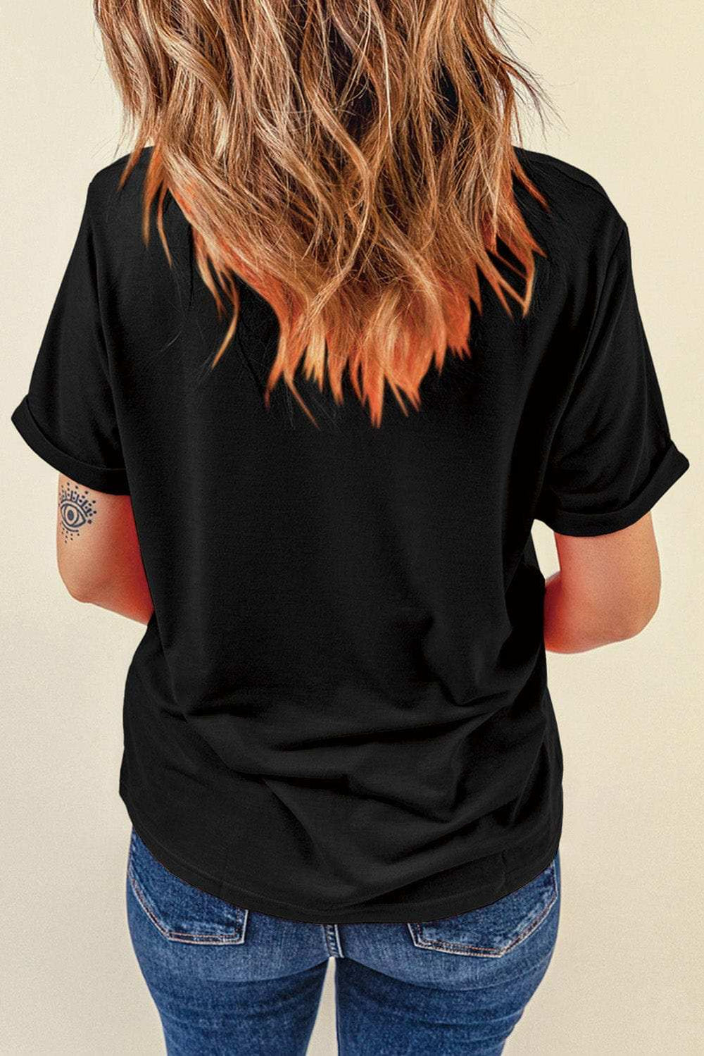 US Flag Round Neck Short Sleeve T-Shirt - Trendsi - Flyclothing LLC