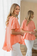 Sew In Love Round Neck Ruffled Top - Trendsi - Flyclothing LLC