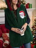 Santa Open Front Hooded Vest Coat - Trendsi