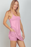 VERY J Sleeveless Active Tennis Dress with Unitard Liner Trendsi