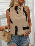 Cowl Neck Sleeveless Blouse - Trendsi