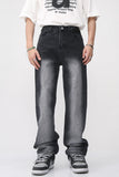 Men's Washed Straight Leg Jeans - Trendsi