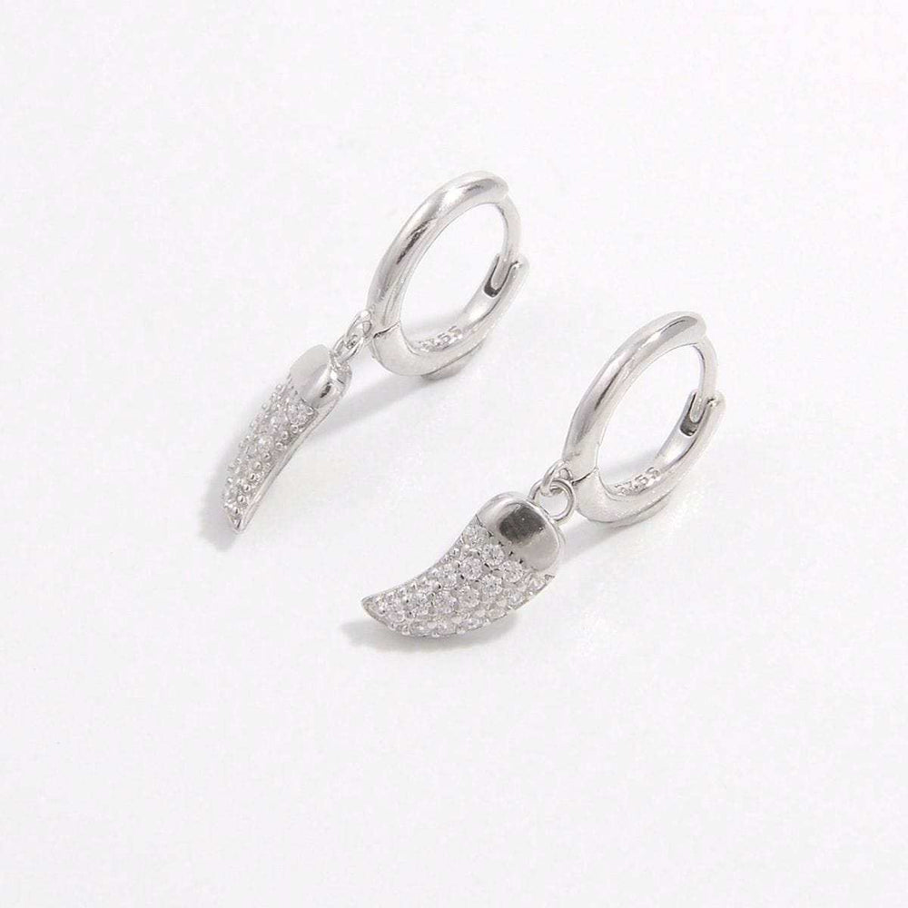 925 Sterling Silver Zircon Chili Shape Earrings - Trendsi - Flyclothing LLC