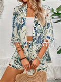 Printed Half Sleeve Top and Shorts Set - Trendsi - Flyclothing LLC