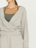 Surplice Long Sleeve Sweatshirt - Trendsi