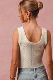 SO ME Chevron Pattern Buttoned Front Lightweight Tank Top - Trendsi