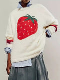Fruit Round Neck Long Sleeve Sweater - Trendsi - Flyclothing LLC