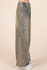 Mittoshop Washed Wide Leg Jeans with Pockets - Trendsi - Flyclothing LLC
