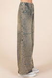 Mittoshop Washed Wide Leg Jeans with Pockets - Trendsi