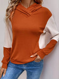 Perfee Contrast Long Sleeve Hoodie - Trendsi