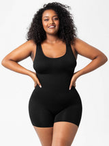 Scoop Neck Wide Strap Shaping Romper - Trendsi - Flyclothing LLC