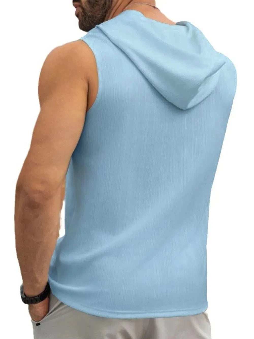 Men's Lace Up Hooded Top - Trendsi - Flyclothing LLC