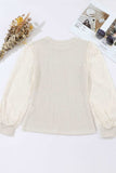 Mock Neck Lace Long Sleeve Top - Trendsi - Flyclothing LLC