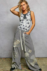 POL Floral Round Neck Cropped Ribbed Tank - Trendsi - Flyclothing LLC