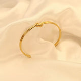 18K Gold-Plated Knot Open Bracelet - Trendsi - Flyclothing LLC