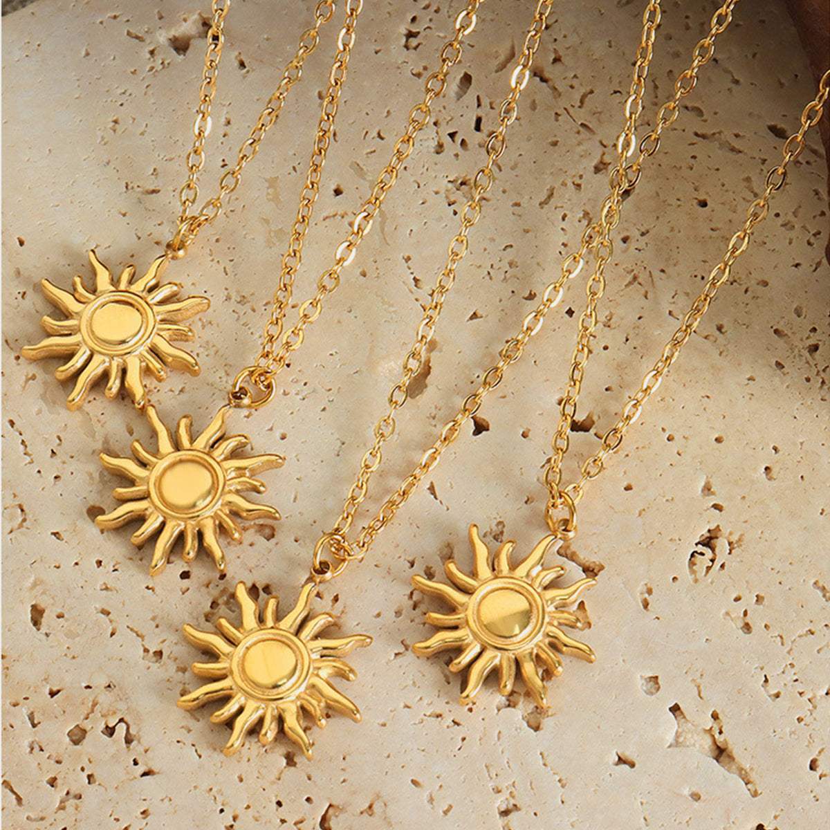 Titanium Steel Sun Shape Pendant Necklace - Trendsi - Flyclothing LLC