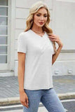 Round Neck Short Sleeve T-Shirt - Trendsi - Flyclothing LLC