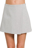 Zenana Wrap Front Skort - Trendsi