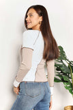 Double Take Color Block Exposed Seam Top - Trendsi - Flyclothing LLC