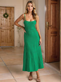 Textured Scoop Neck Midi Cami Dress - Trendsi