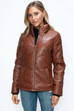 How Dare U Pocketed Zip Up Puffer Jacket with Removable Hood - Trendsi - Flyclothing LLC