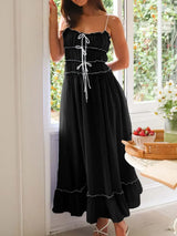Devine Frill Ruffled Hem Midi Cami Dress - Trendsi - Flyclothing LLC