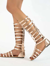 Strappy Sandals with Multiple Buckles - Trendsi - Flyclothing LLC