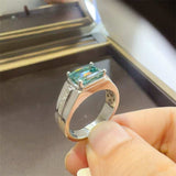 3 Carat 925 Sterling Silver Moissanite Rectangle Shape Ring - Trendsi - Flyclothing LLC