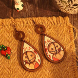 Wooden Teardrop Shape Earrings - Trendsi